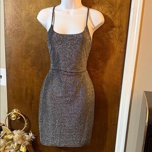 Elegant Silver Glitter Dress